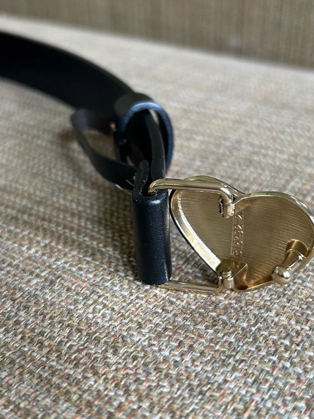 J.Crew Crewcuts Girls Heart Buckle Black Leather Belt
